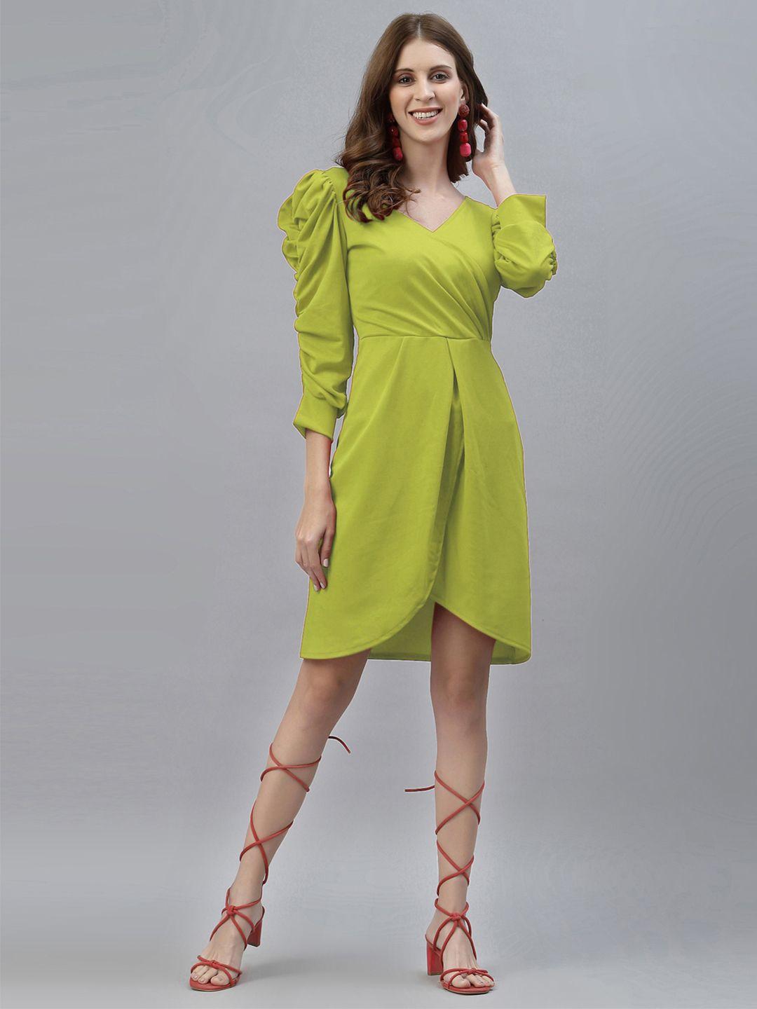 selvia green layered scuba dress