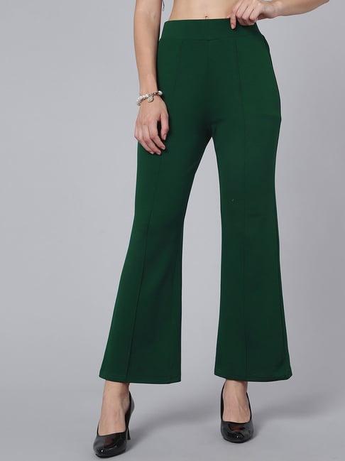 selvia green regular fit mid rise trousers