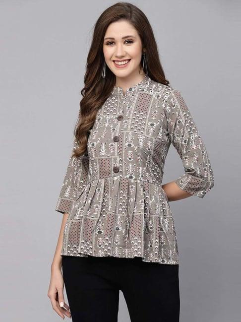 selvia grey printed tunic