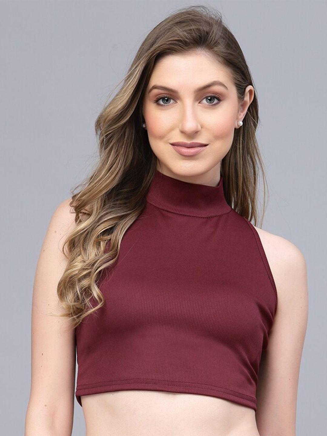 selvia maroon crop top