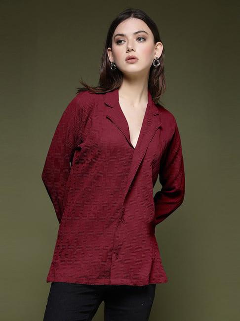 selvia maroon regular fit shirt