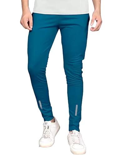 selvia men's solid lycra full elastic jogger track pant(446tk118na-s_sky blue)