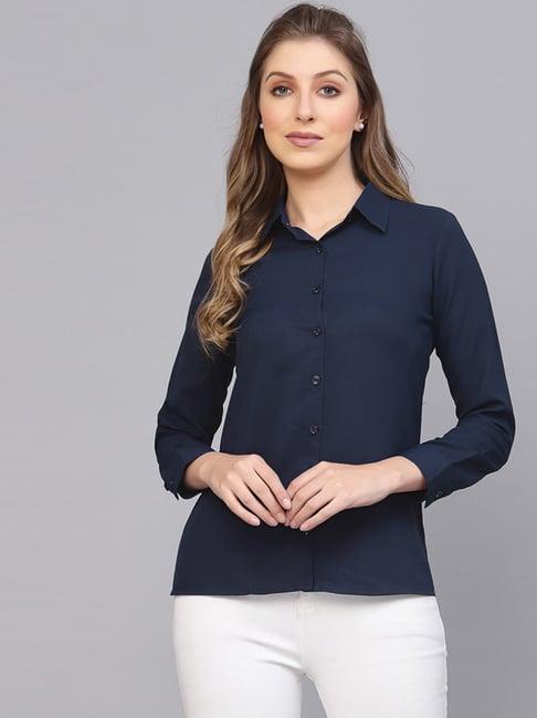 selvia navy regular fit shirt