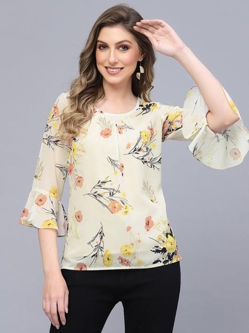 selvia off white floral print top