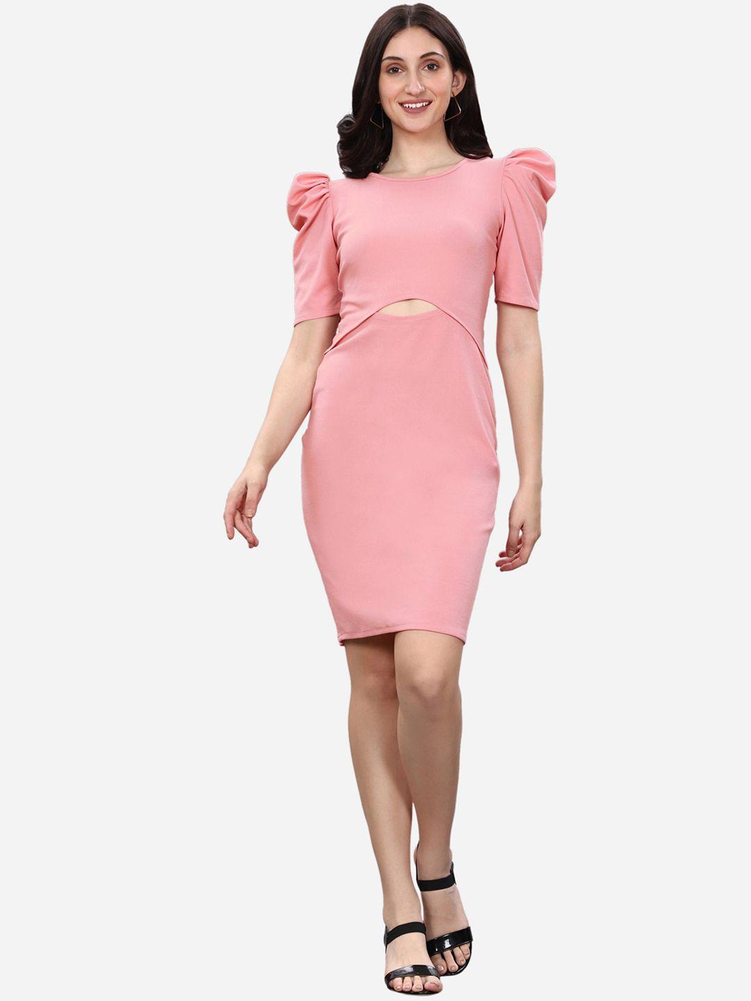 selvia peach-coloured sheath dress