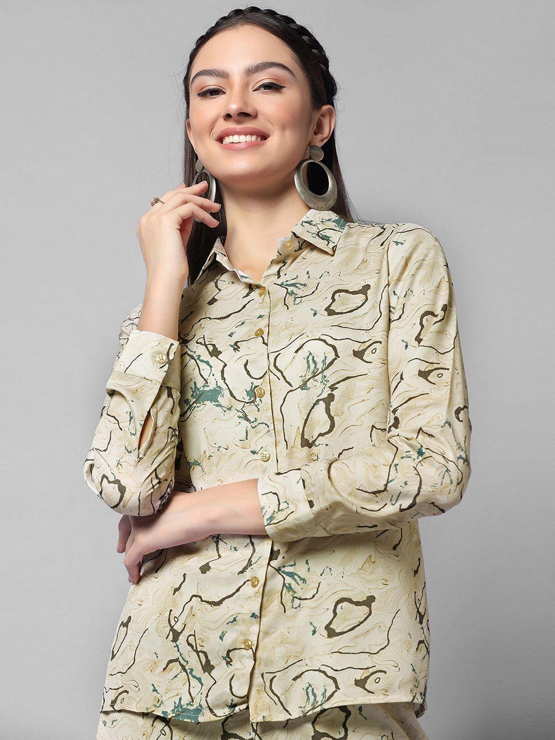 selvia printed shirt with trousers co-ords