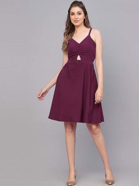selvia purple a-line dress