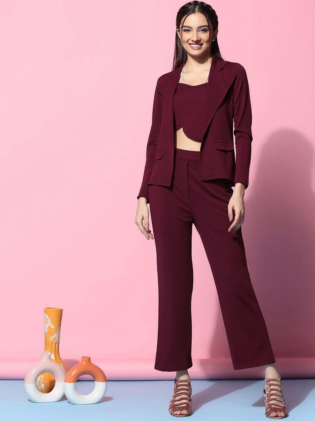 selvia sweetheart neck top & trousers with blazer co-ords