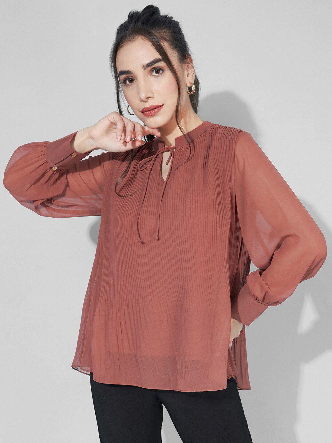 selvia tie-up neck georgette top