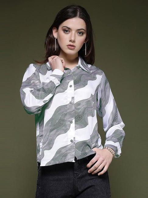 selvia white & grey tie - dye shirt