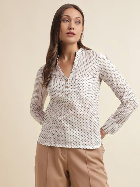 selvia white polka dot shirt