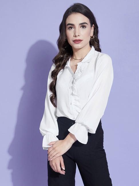 selvia white regular fit shirt