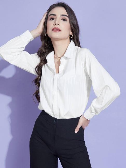 selvia white regular fit shirt