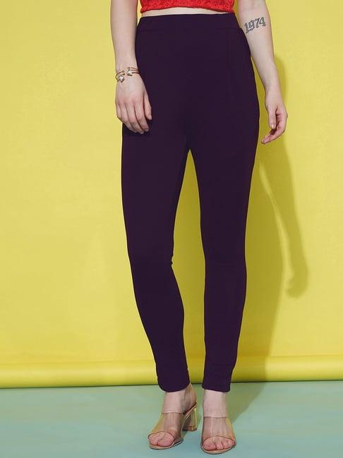 selvia wine regular fit mid rise trousers