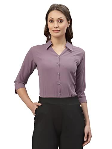 selvia women's poly viscose solid regular fit shirt (329tkn259-l_lavender)