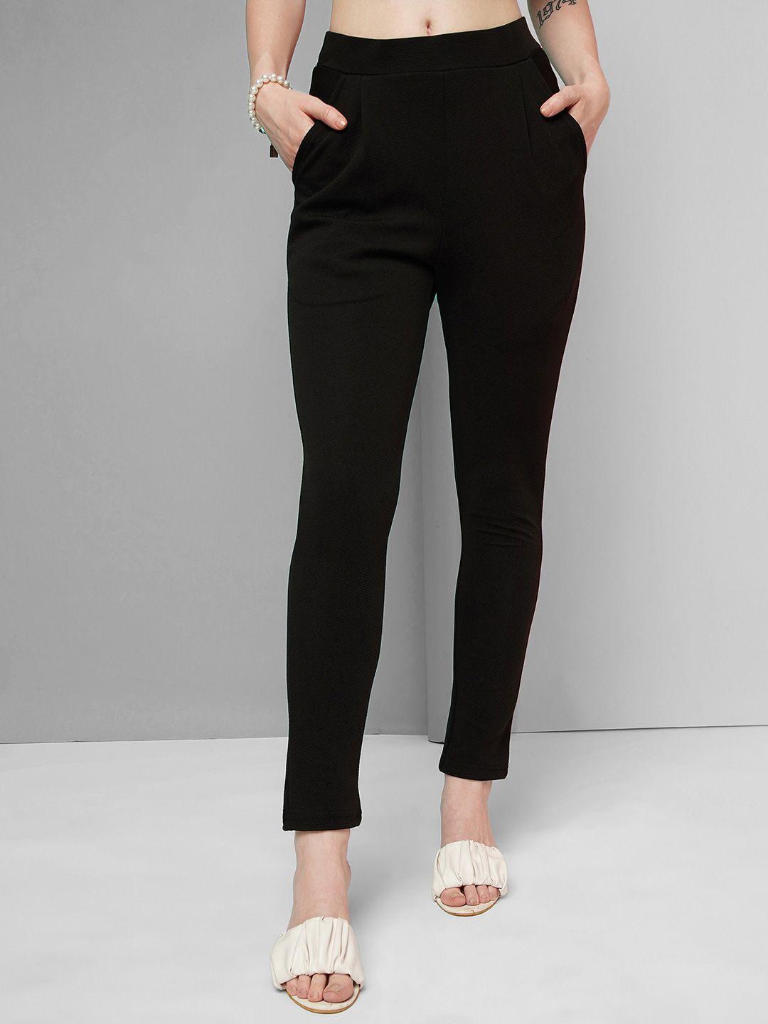 selvia women mid-rise easy wash cigarette trousers