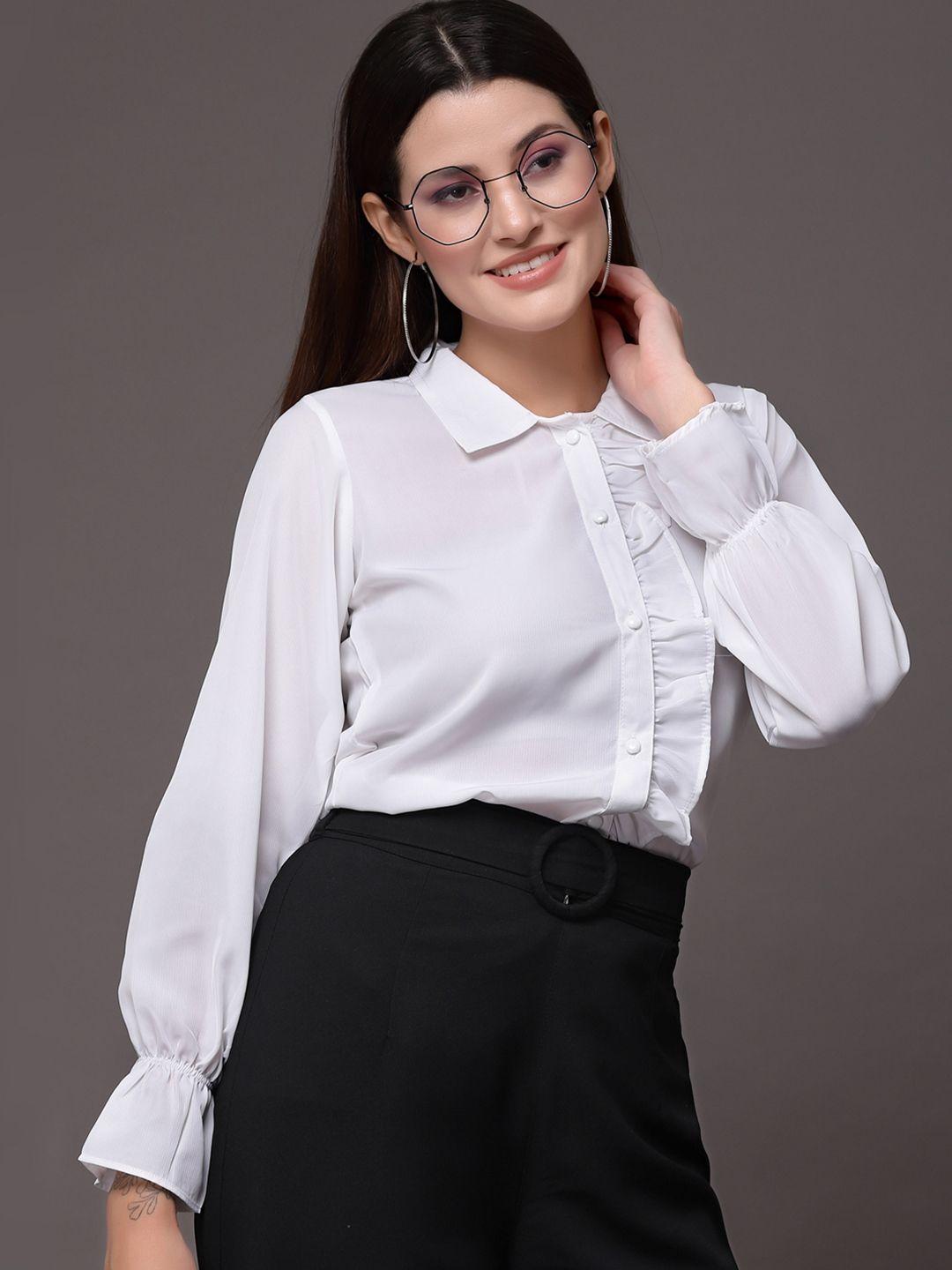 selvia women white formal shirt