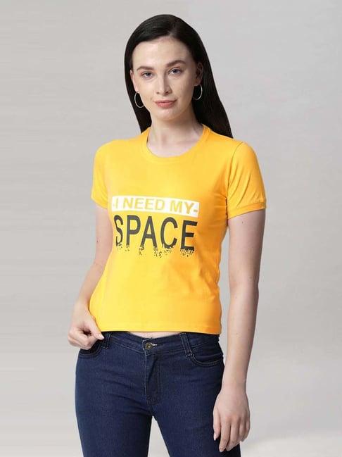 selvia yellow printed t-shirt