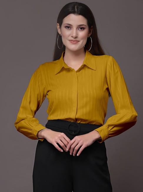 selvia yellow regular fit shirt