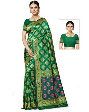 semi art silk with woven border & rich pallu