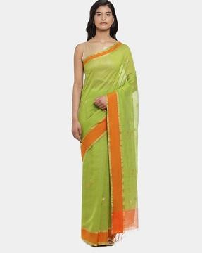 semi-sheer saree with border