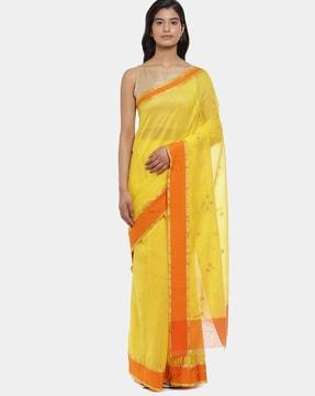 semi-sheer saree with border