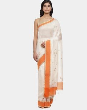 semi-sheer saree with border