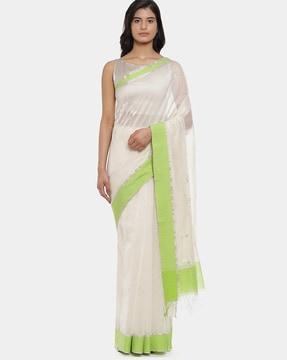 semi-sheer saree with border