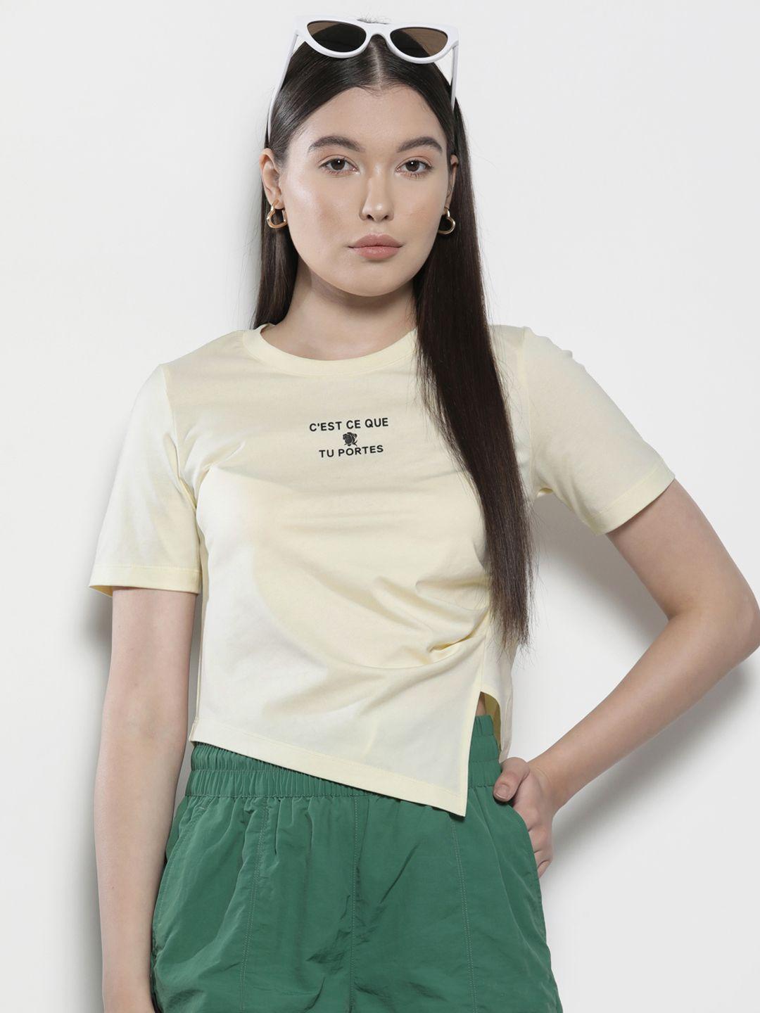 semir embroidered side slit cotton top