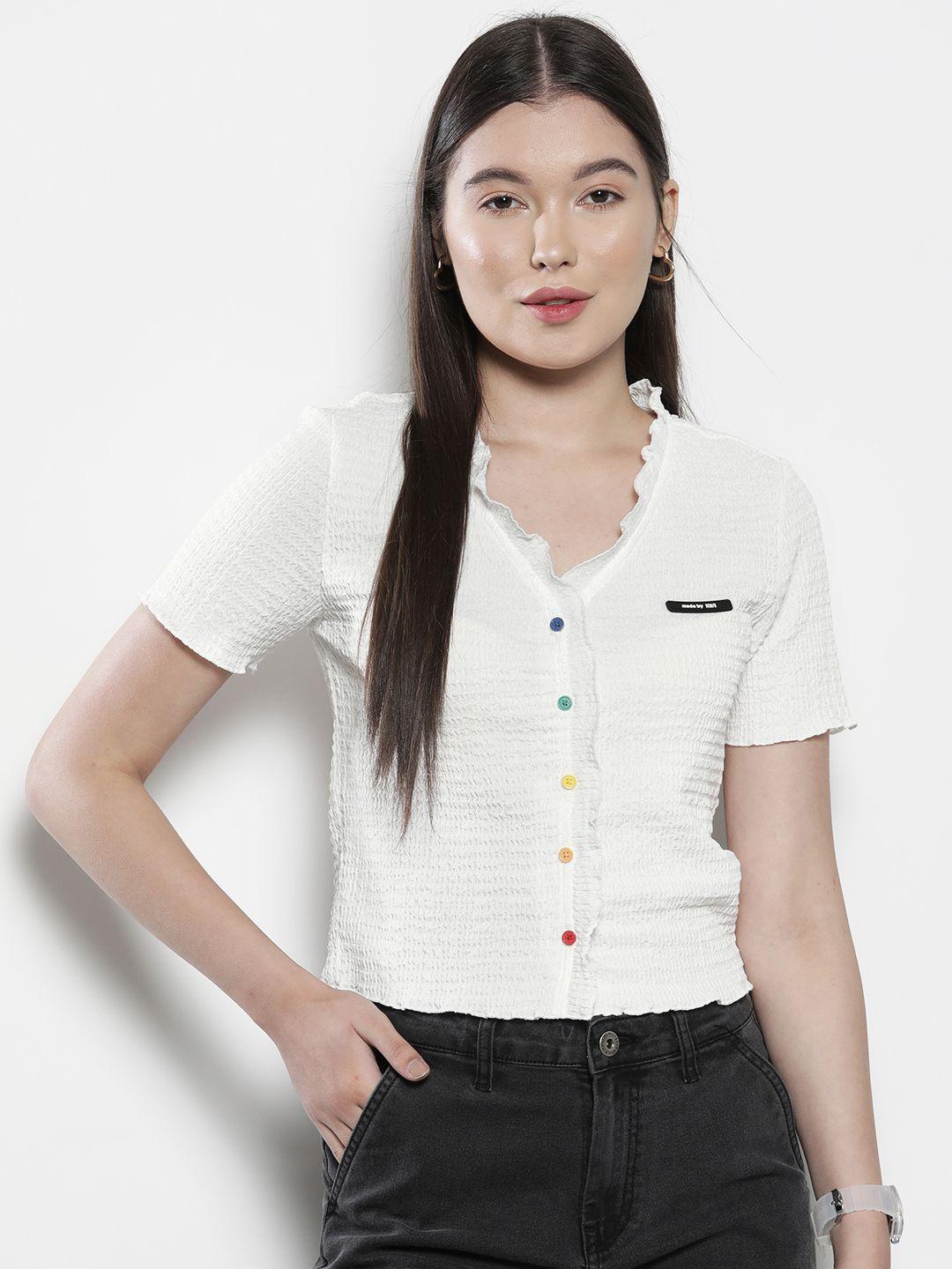 semir textured button up top