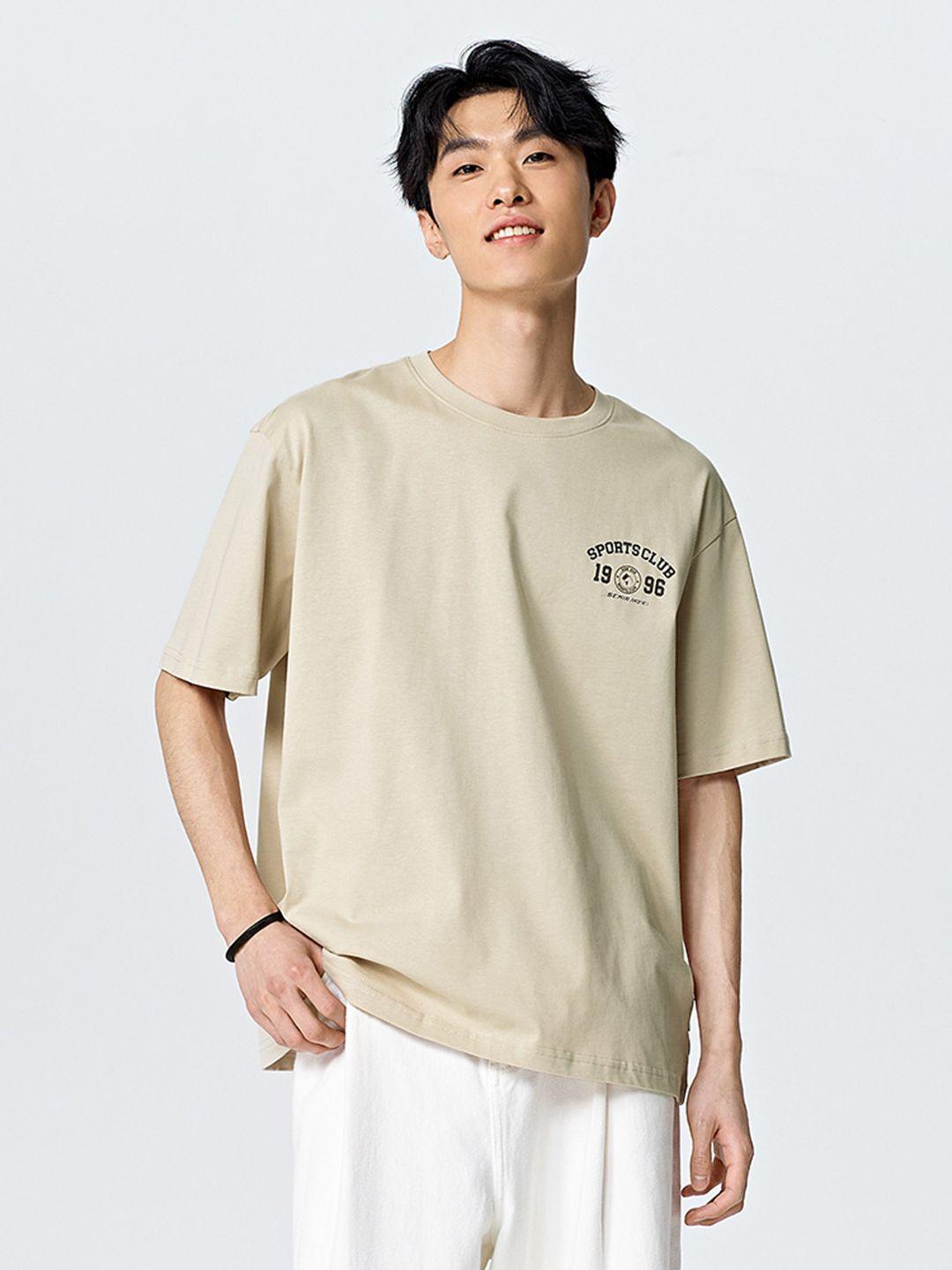 semir typography printed drop-shoulder sleeves pure cotton t-shirt
