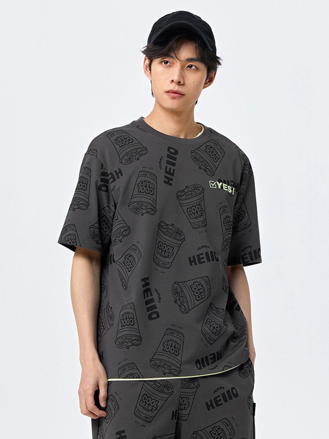 semir typography printed drop-shoulder sleeves pure cotton t-shirt