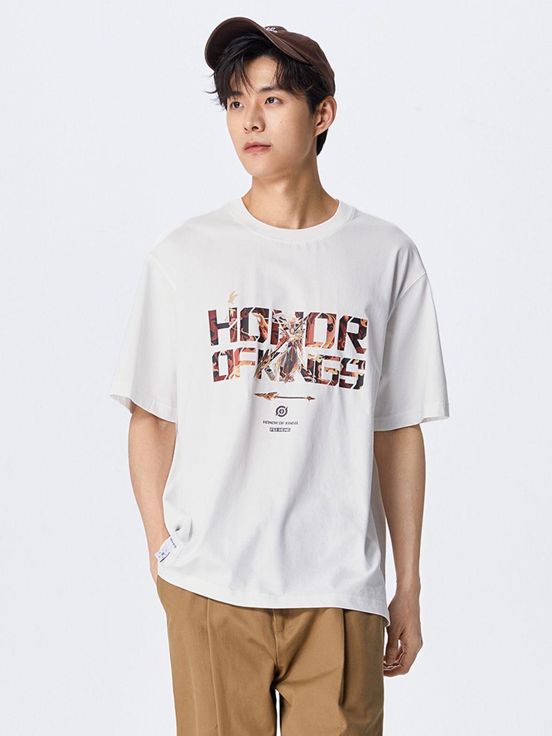 semir typography printed drop-shoulder sleeves t-shirt