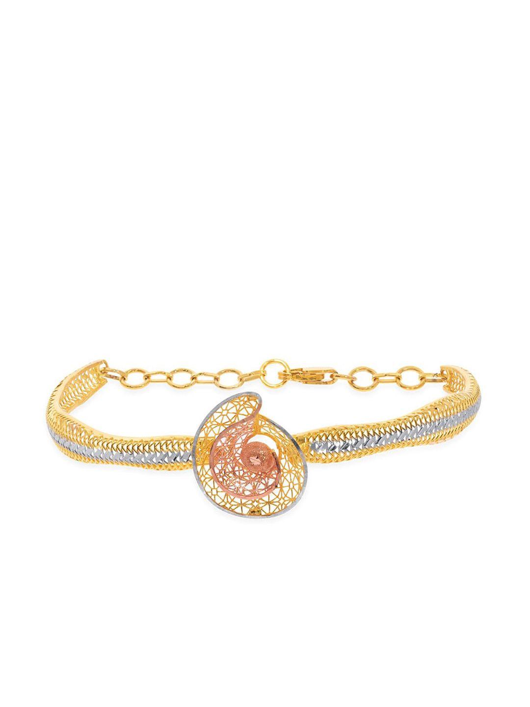 senco flowery dazzle 18kt gold bracelet-7.6gm