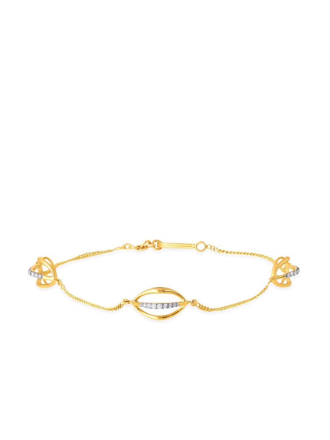 senco gleaming trio 18kt gold diamond-studded bracelet-4.0gm