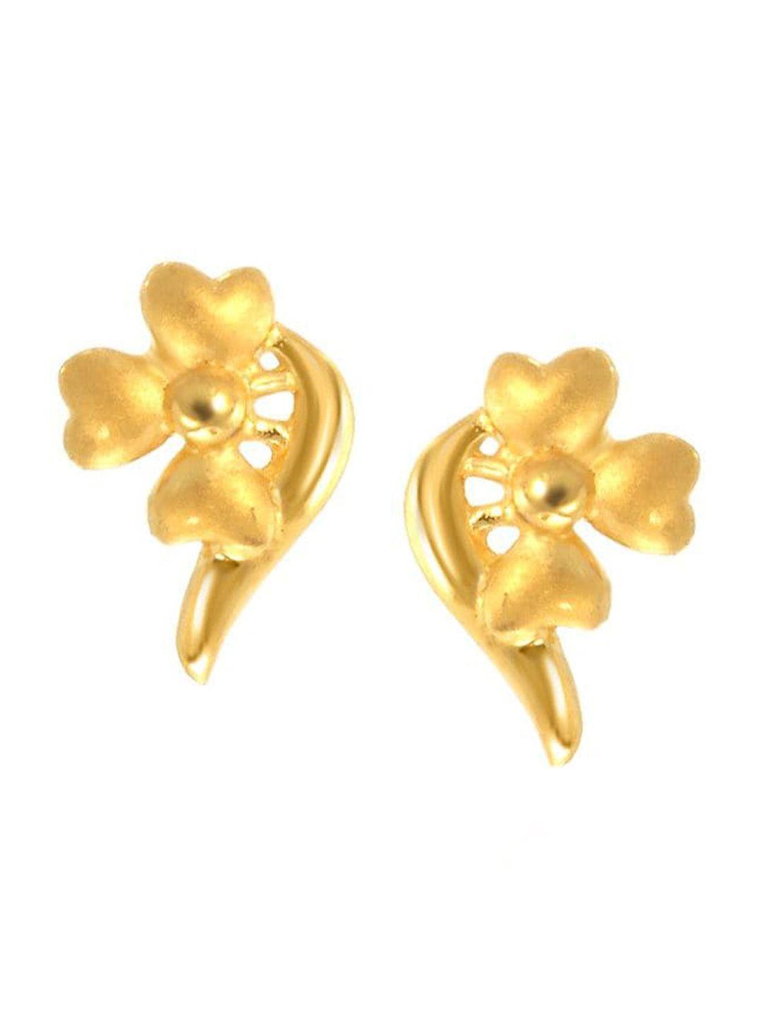 senco 22kt gold gleaming whisper stud earrings-1.6gm