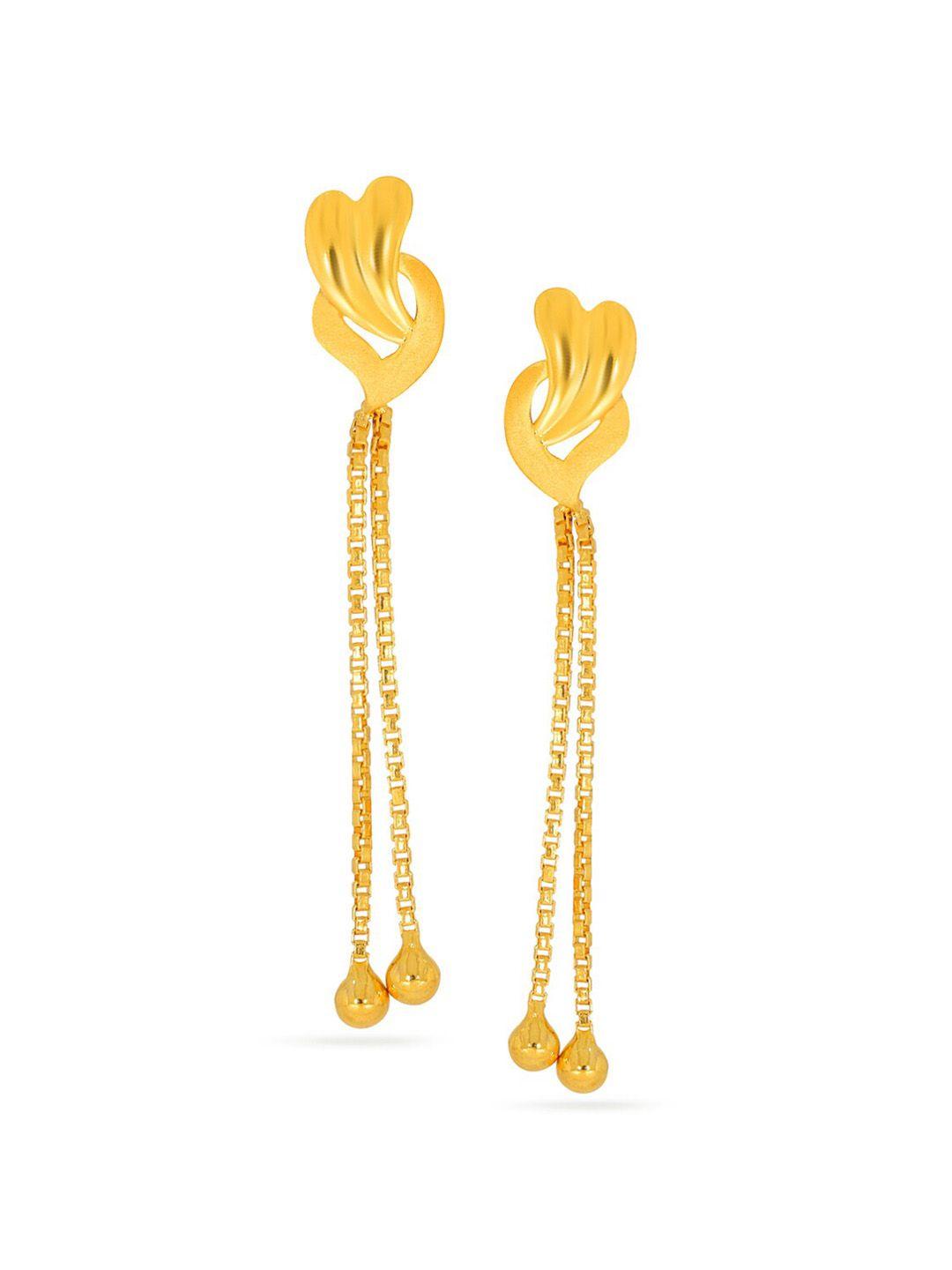senco artsy curve 22kt gold drop earrings-2.0gm