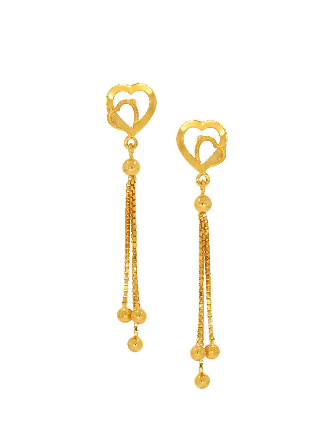 senco love struck 22kt gold drop earrings-