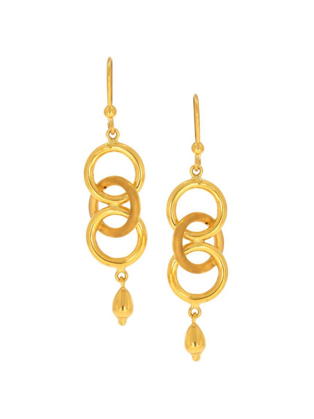 senco sunhera knotty relation 22kt gold drop earrings-4.4gm