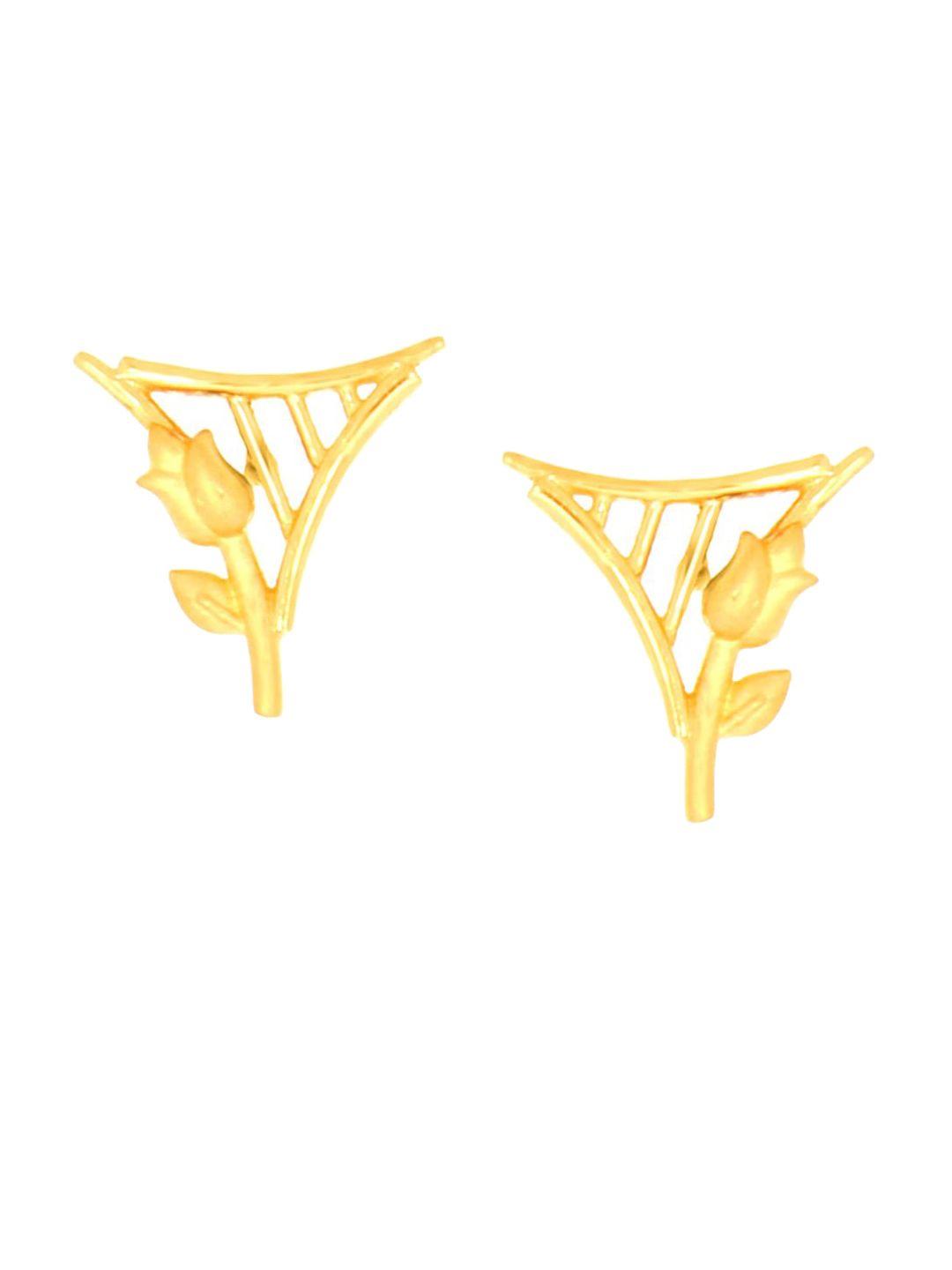 senco tri-lotus craft 22kt gold drop earrings-2.0gm