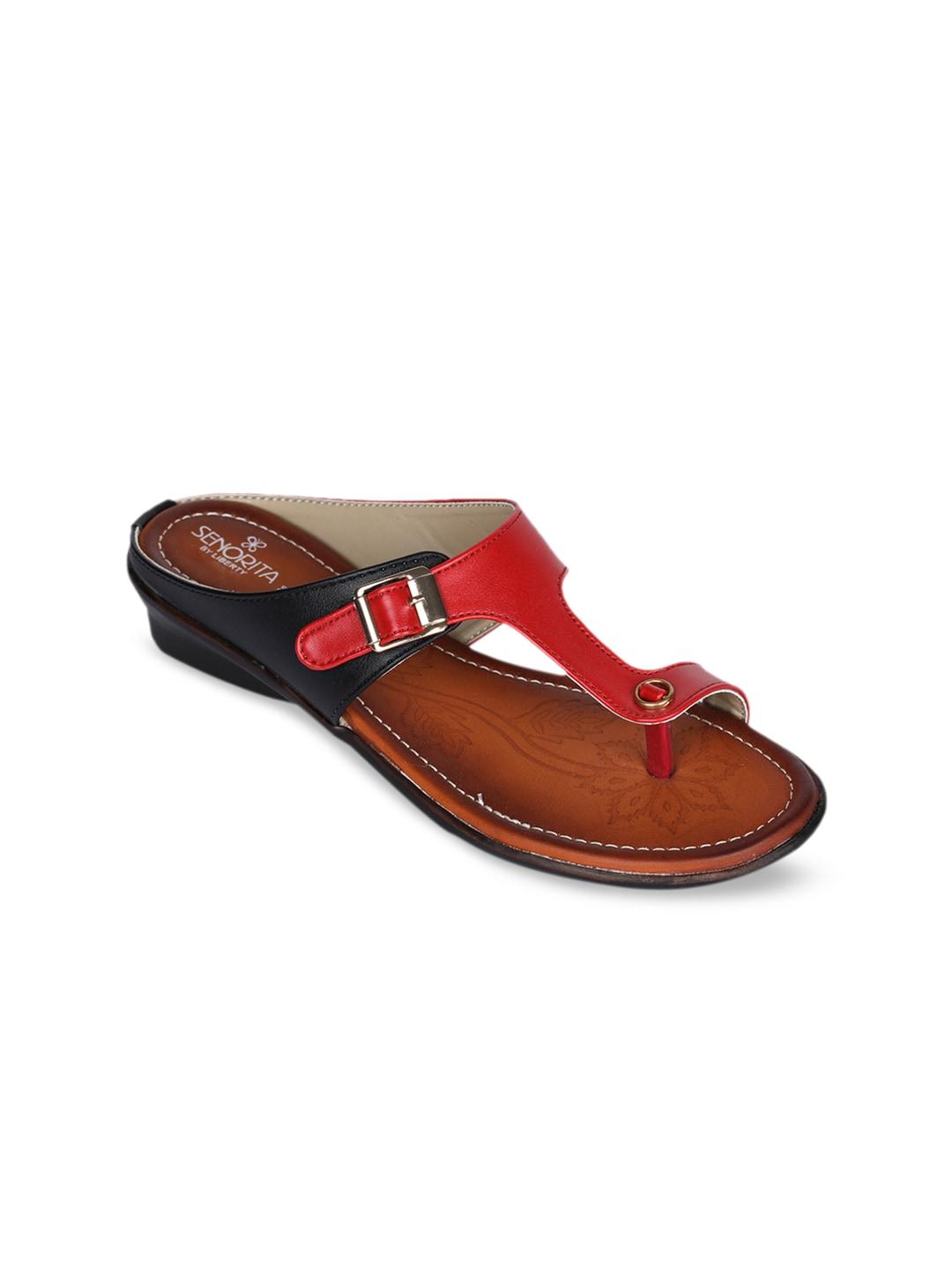 senorita women red solid heels