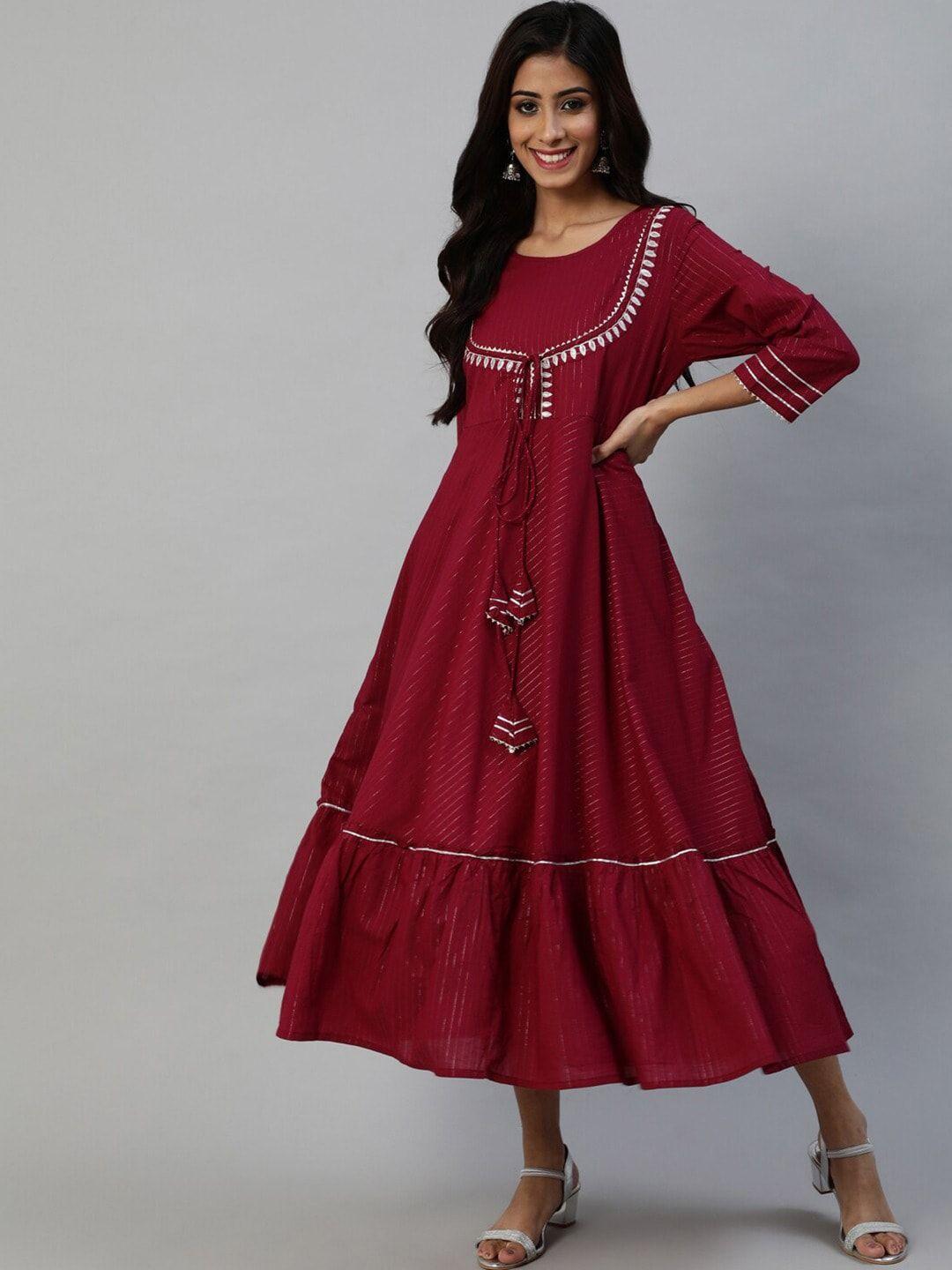 senyora maroon maxi midi dress