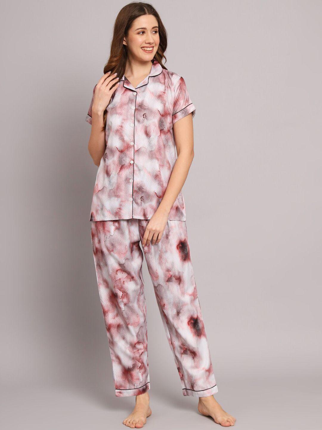 sephani abstract printed night suit