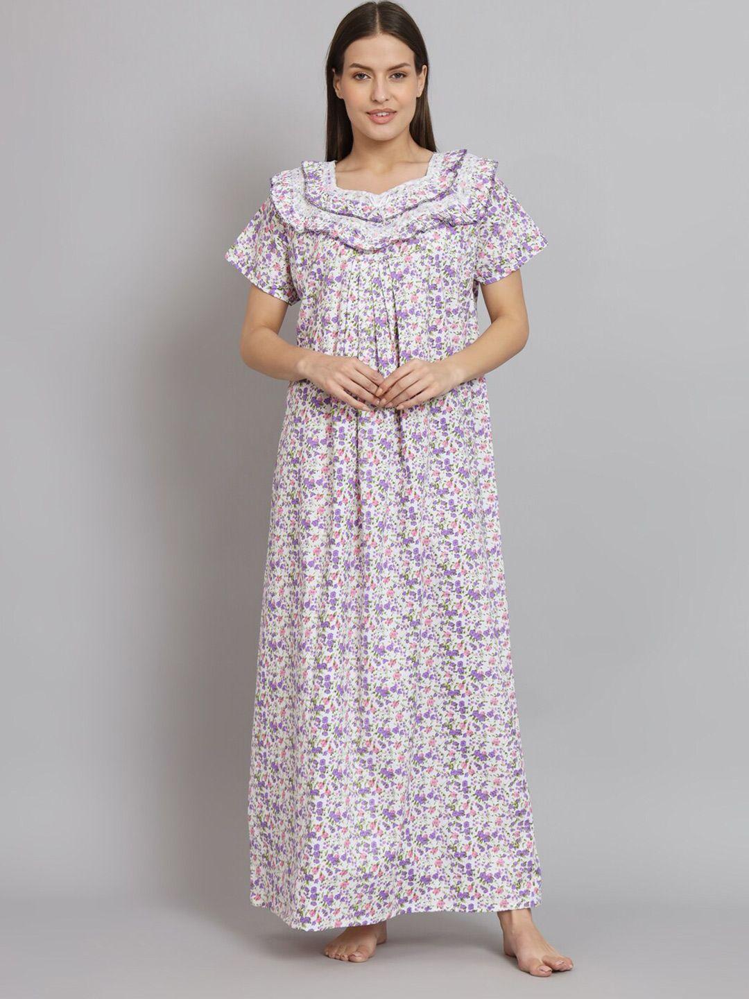 sephani floral printed cotton maxi nightdress