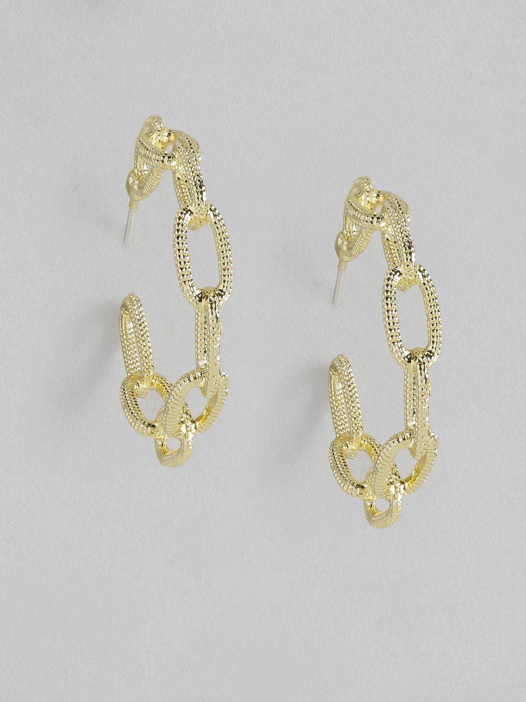sepia gold-plated circular half hoop earrings