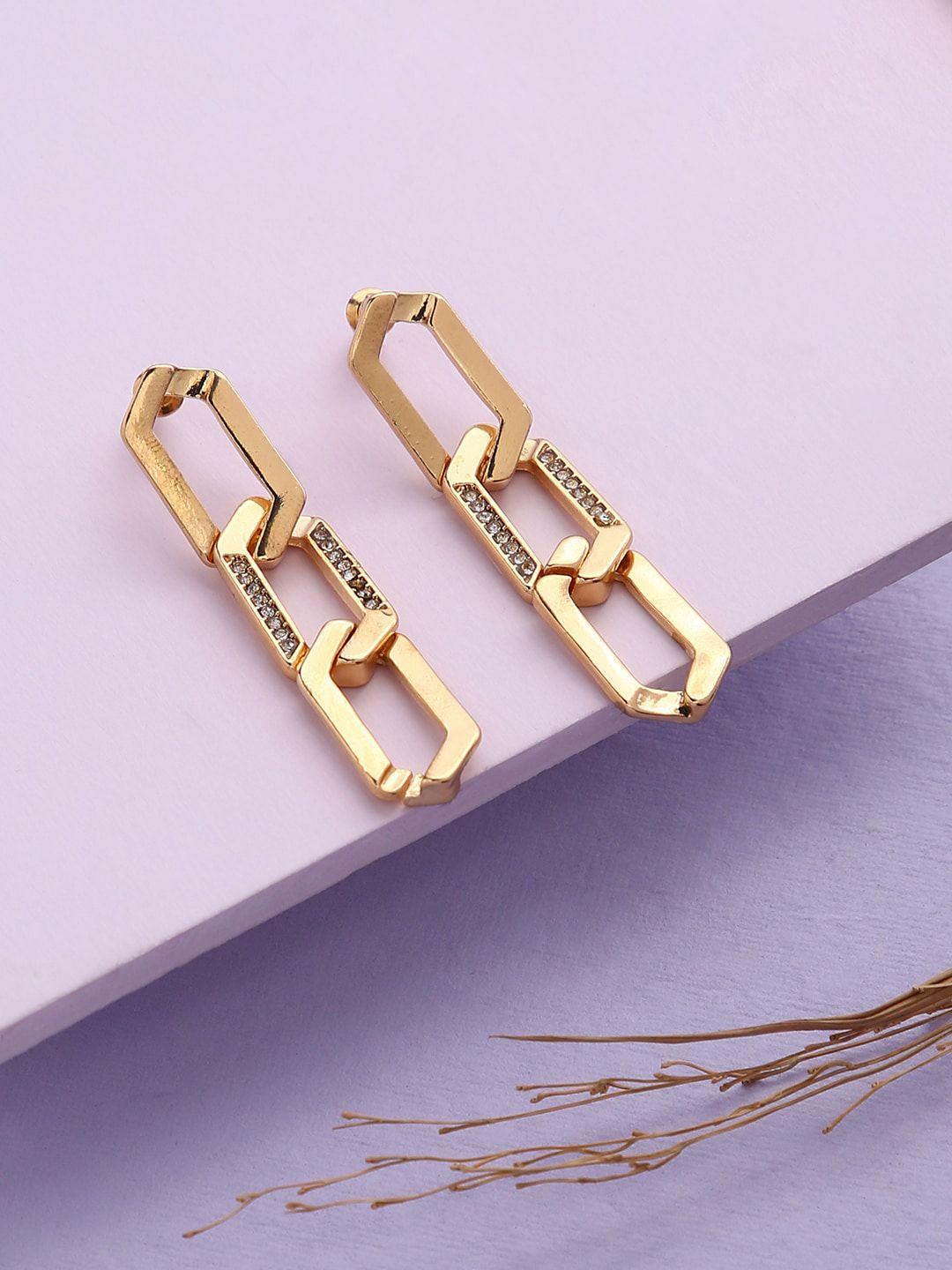 sepia gold-toned contemporary hoop earrings