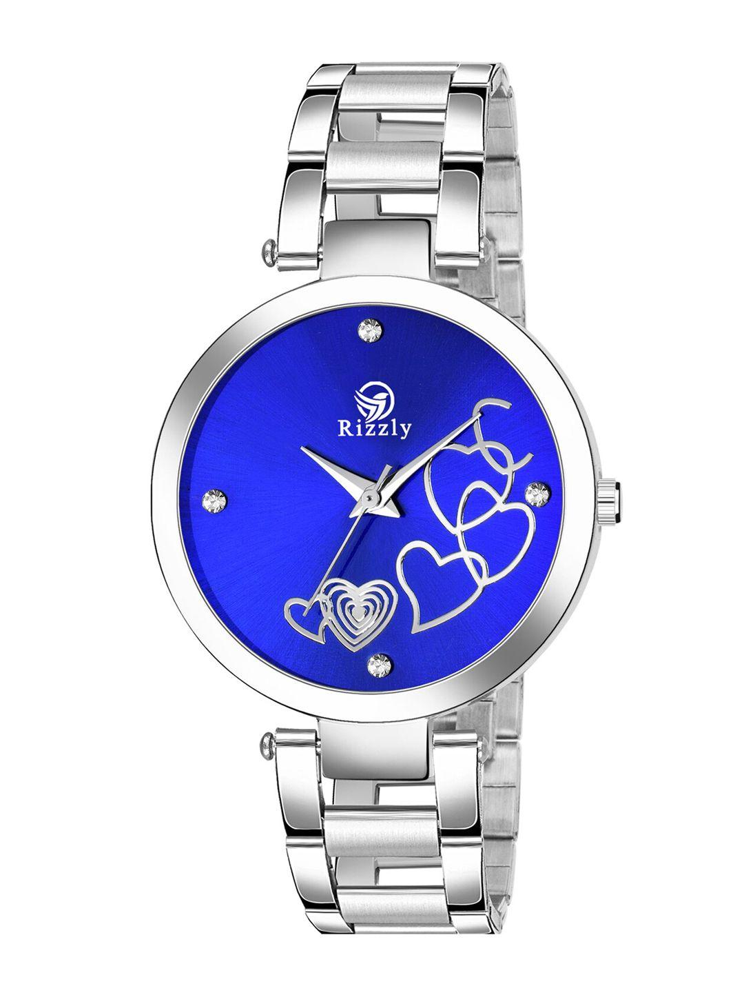 septem women blue dial & silver toned stainless steel analogue watch-sp-121-blue