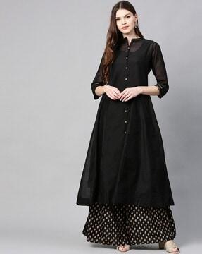 sequin embellished 2-piece flared kurta