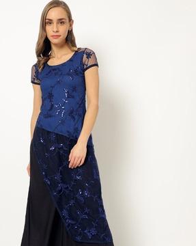 sequin embellished a-line kurta