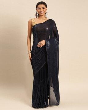 sequin embellished chiffon saree